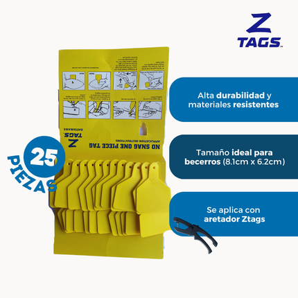 Bolsa de 25 aretes Z medianos