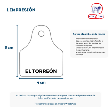 Bolsa de 50 Aretes Ganaderos Medianos